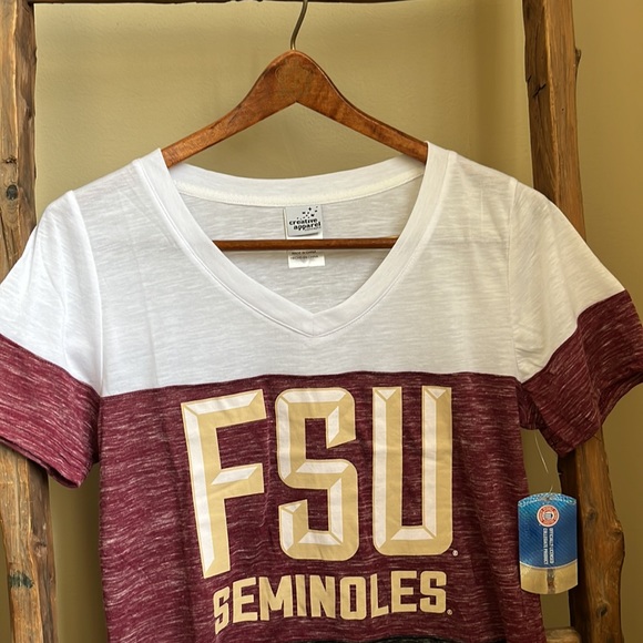 NWT Florida State NCAA FSU Seminoles Ladies Fitted Crew Neck T-Shirt - Picture 4 of 13